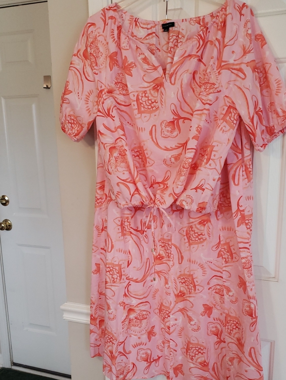 Talbots Pink and Coral Drawstring Skirt And Top
